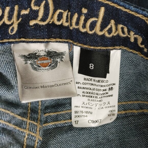 Harley Davidson Women's SZ 8 Mid-Rise Boot Cut Embellished Jeans 99176-16VW - Picture 10 of 16